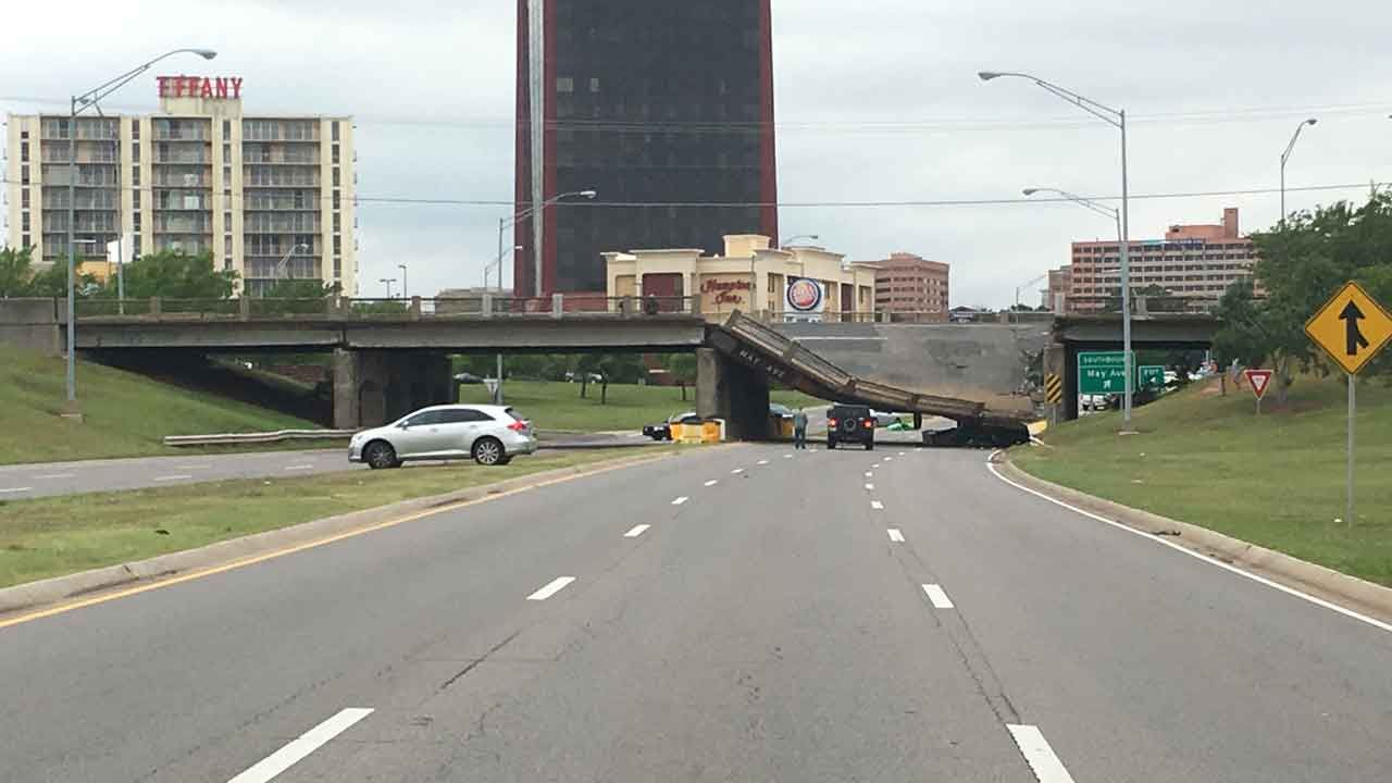 Semi Crash Collapses NB May Ave. Bridge Onto Northwest Expressway