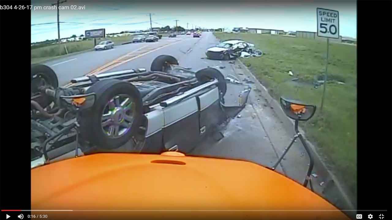 Edmond School Bus Footage Released Showing Multi-Vehicle Crash