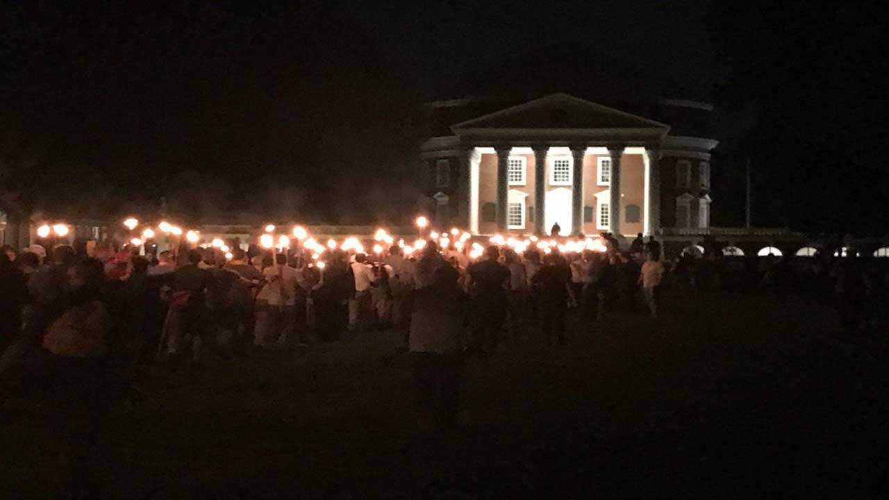 Torch-Wielding White Nationalists March Through Univ. Of Virginia Campus