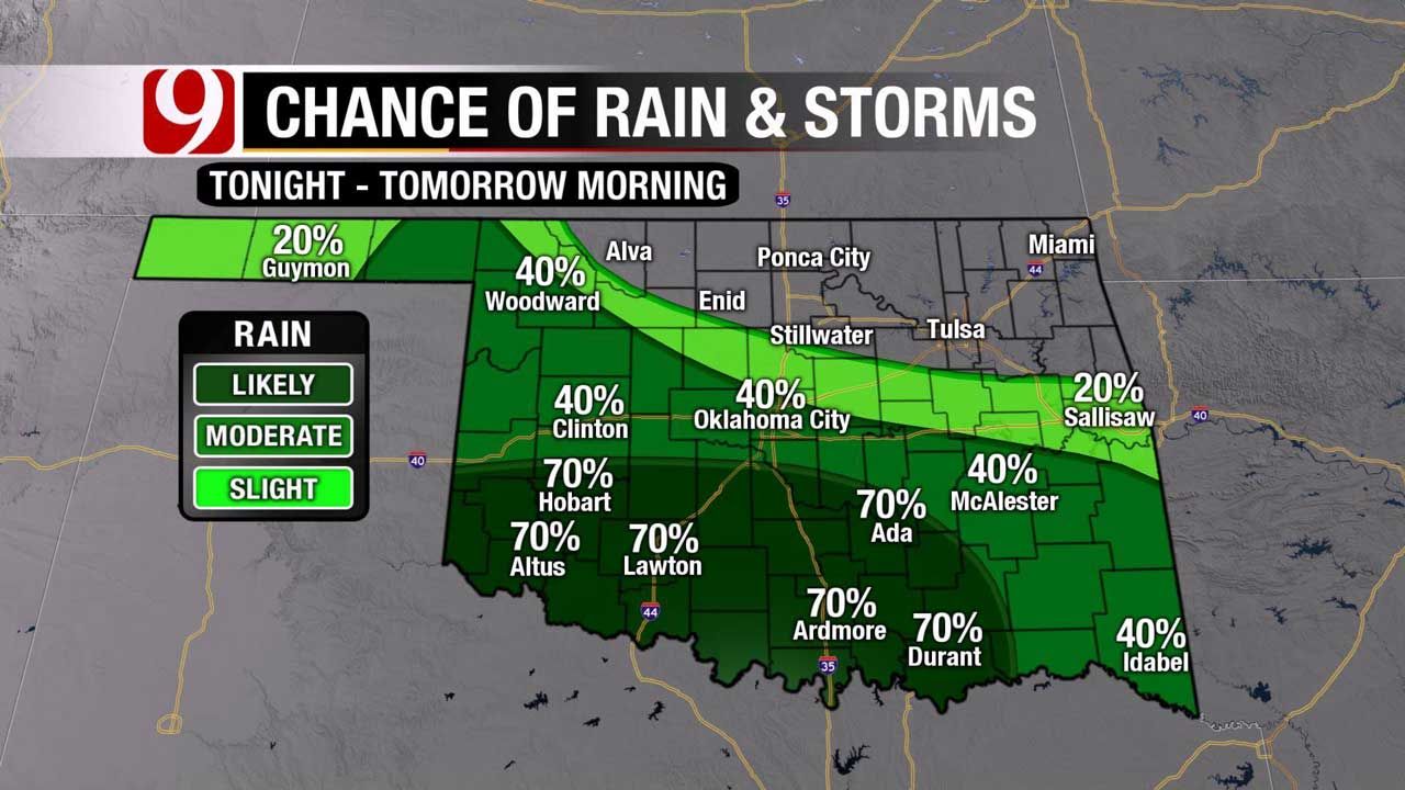 More Rain, Storms On The Way For Oklahoma Overnight Into Monday