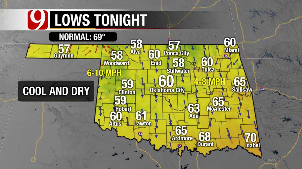 Seasonally Cool Temps In Store Tuesday Night For OKC Metro
