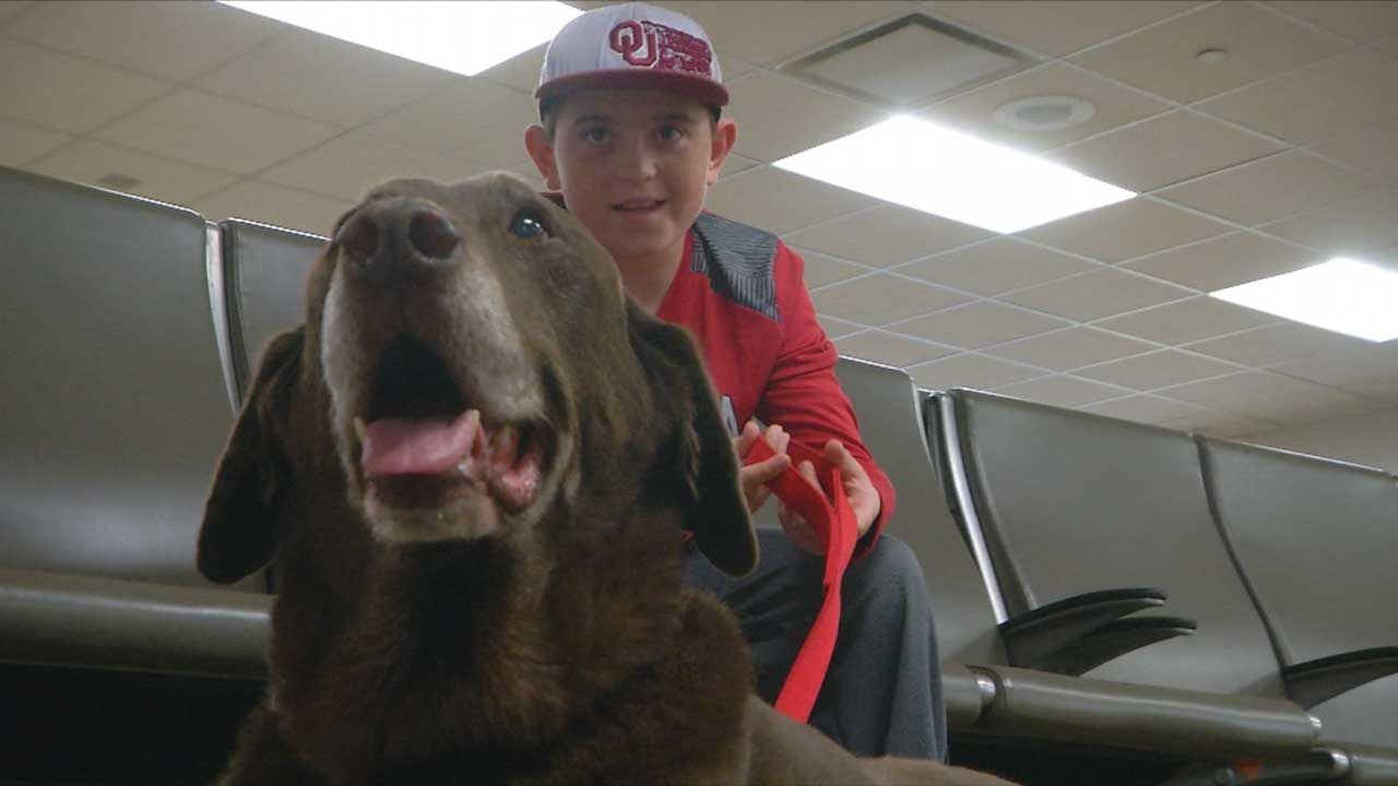 Boy Reunites With Best Friend at OKC Airport