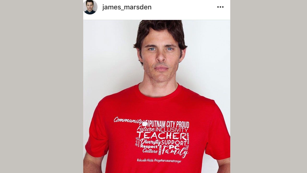 Oklahoma Native James Marsden Shows Support For State Teachers