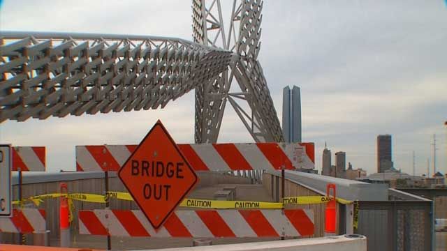 On Wednesday, the bridge was closed to all traffic after the wood buckled.