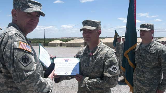 Oklahoma Guardsman Receives Star of Valor Award For Saving Stabbing Victim