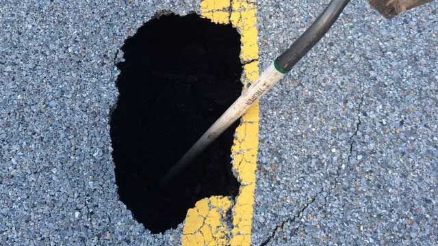 Sinkhole Opens Up Near Stroud On Turner Turnpike