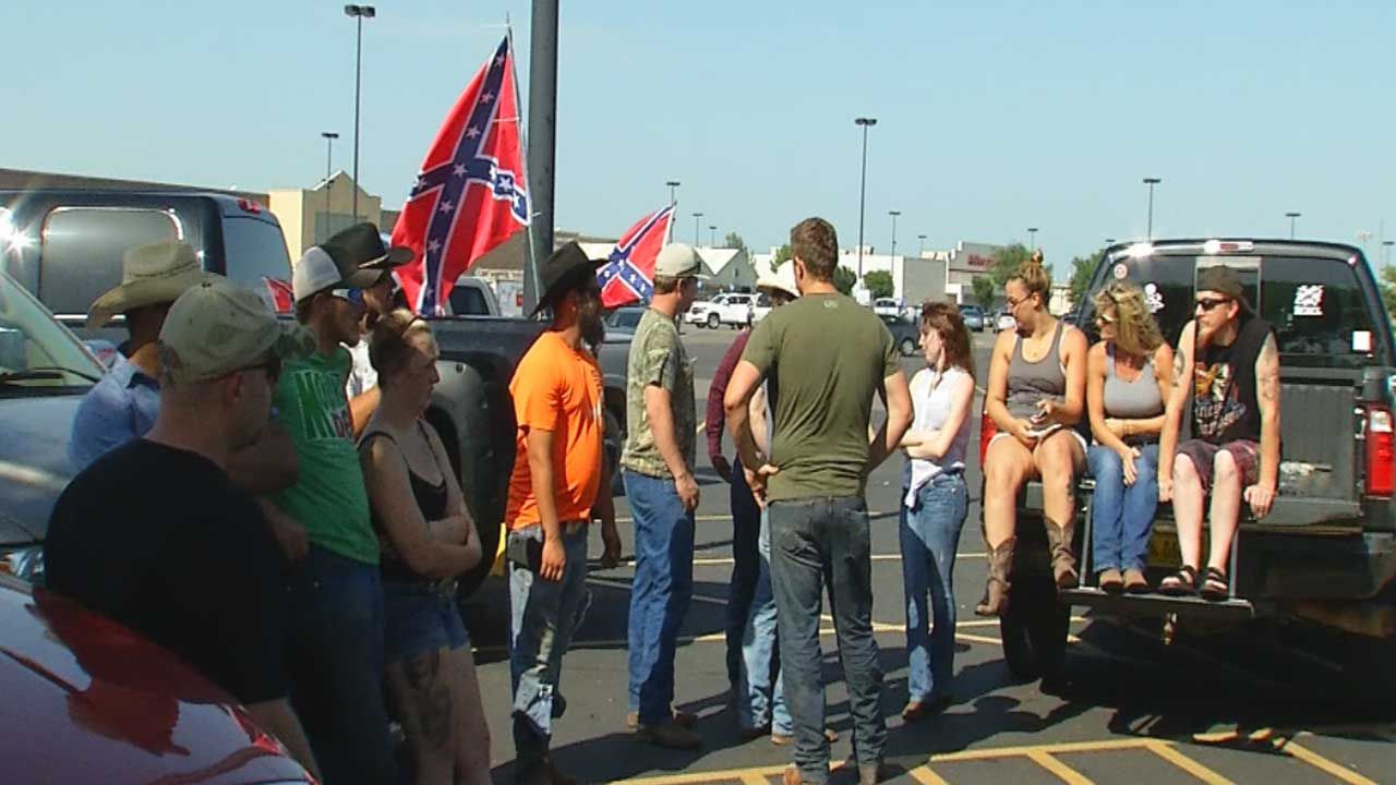 A group of Oklahomans spent the day parading through the metro on a mission led by Andrew Duncomb, who called himself 'black rebel.'