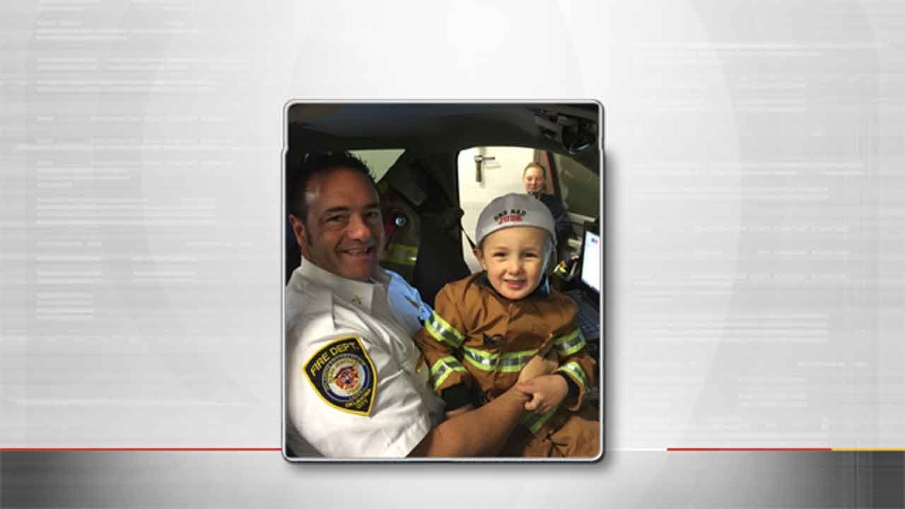 Young Boy Battling Cancer Gets Hands-On Visit To OKC Fire Station