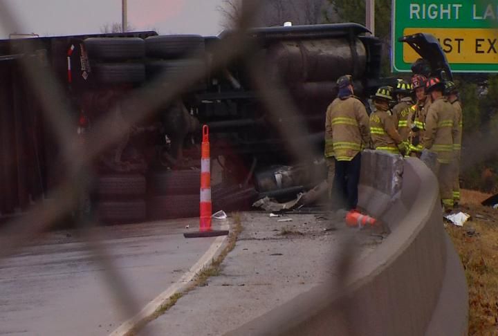 Hazardous Materials Unit Dispatched For Tipped Semi On I-44