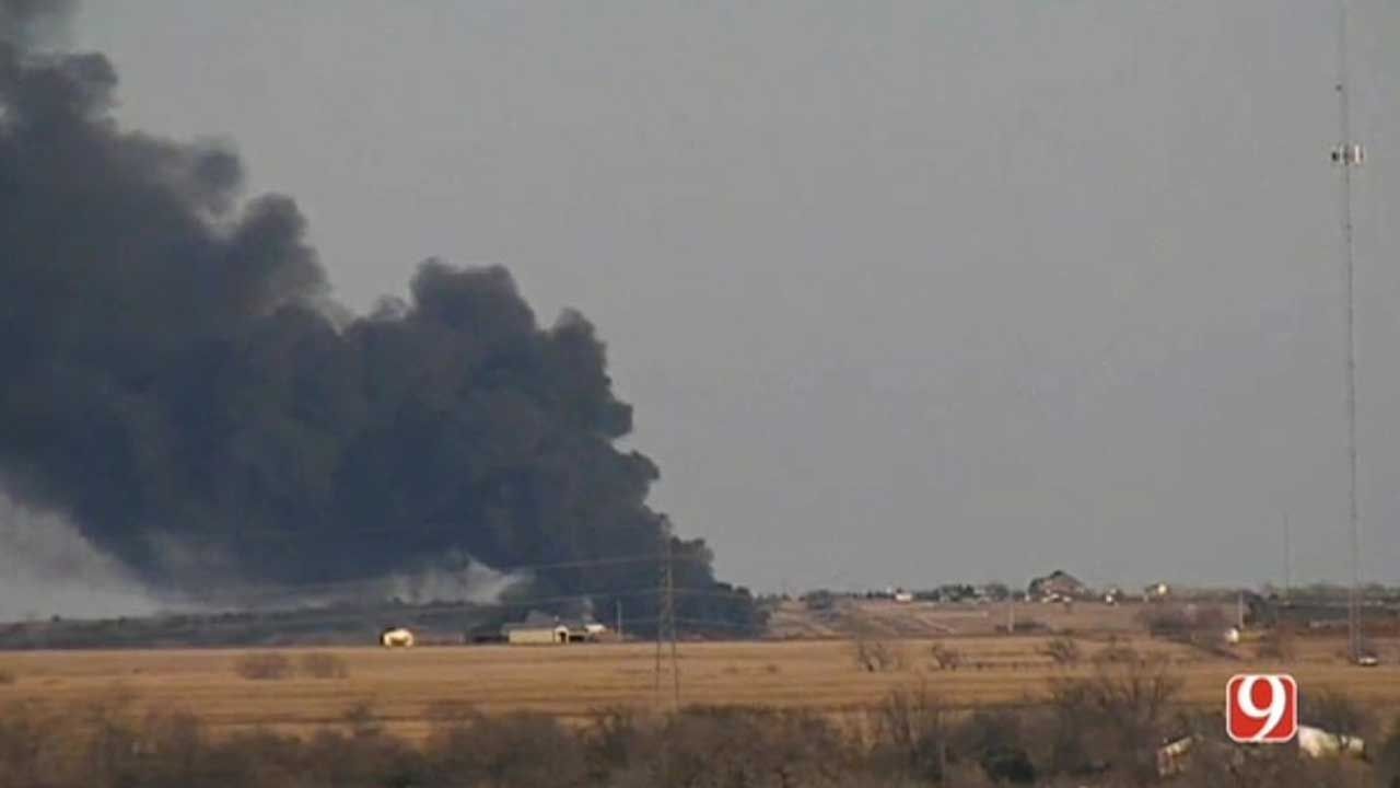 Crews Responded To Large Fracking Operation Fire In Grady County