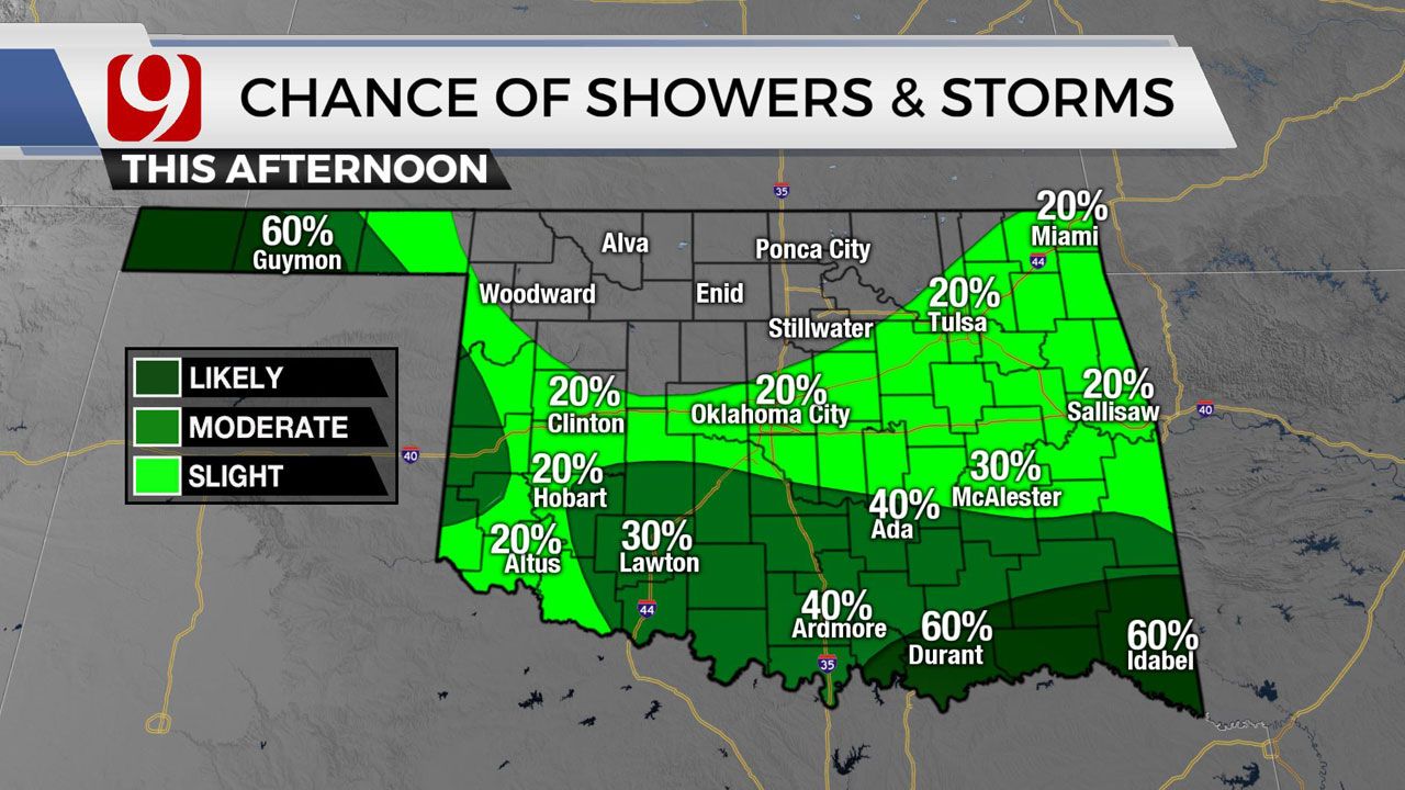Okla. To See Scattered Chances Of Storms Throughout Weekend